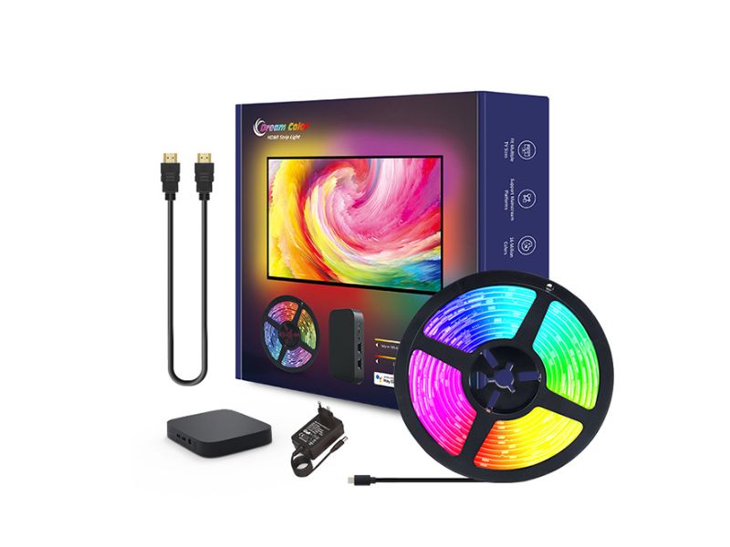 إنارة تفاعلية RGBIC مع ألوان الشاشة بنظام HDMI SYNC TV BOX