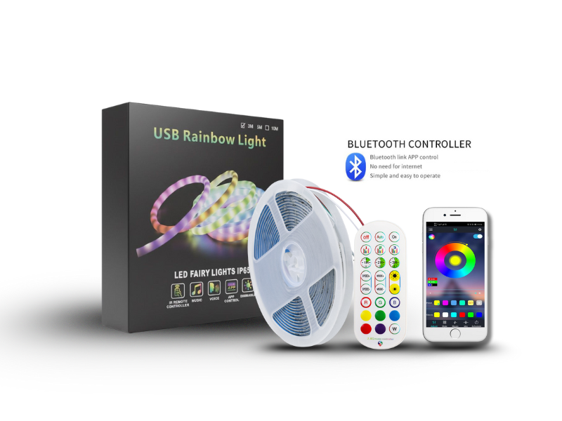 شريط ليد RGBIC متحرك بلوتوث سمارت يو اس بي للشاشة
